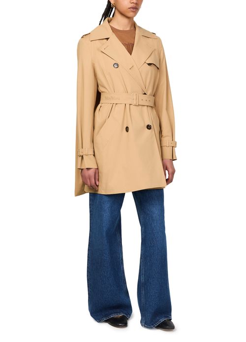 MAX MARA Landa cotton poplin short trench coat