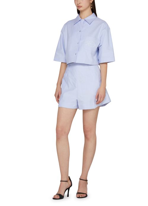GIVENCHY Cropped shirt in cotton with GIVENCHY medallion