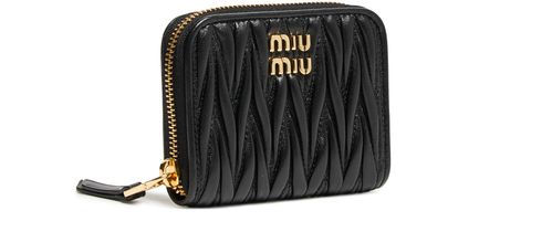 MIU MIU Zippered quilted leather wallet