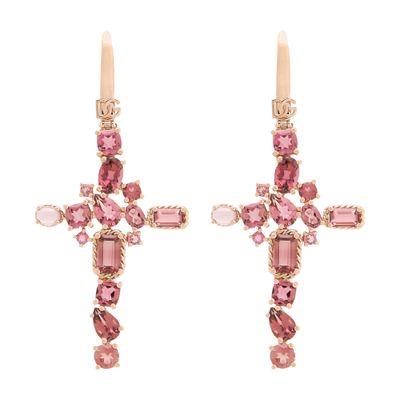 Dolce & Gabbana Anna Earrings In Red Gold 18kt With Pink Tourmalines In Red