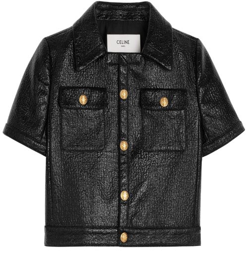 CELINE Cropped chelsea jacket in lacquered tweed