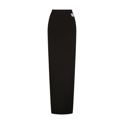 Dolce & Gabbana Technical Cady Long Skirt In Black