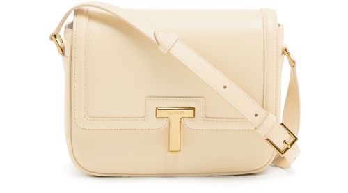 TOM FORD Petit sac porté épaule en cuir de veau lisse brillant