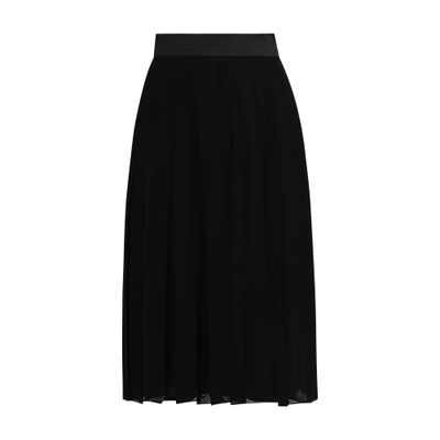 Dolce & Gabbana Pleated Chiffon Midi Circle Skirt In Black