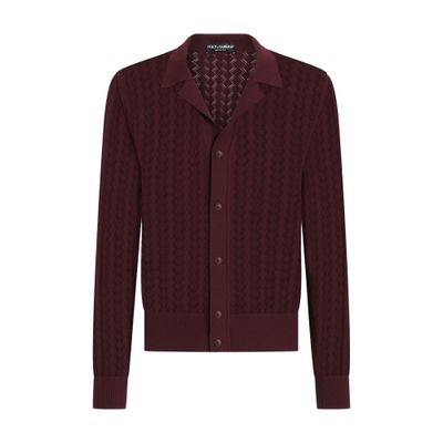 Dolce & Gabbana Cotton Openwork-knit Shirt In Multicolor