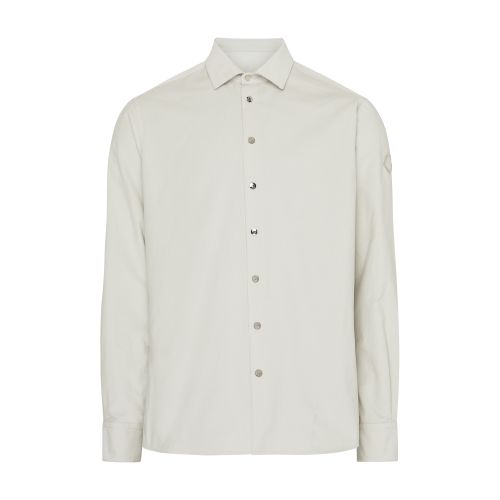 Moncler Cotton Regular Fit Button Down Shirt In Stone