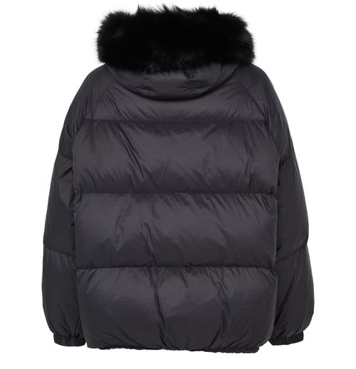 YVES SALOMON Hooded puffer jacket with a fox fur trim