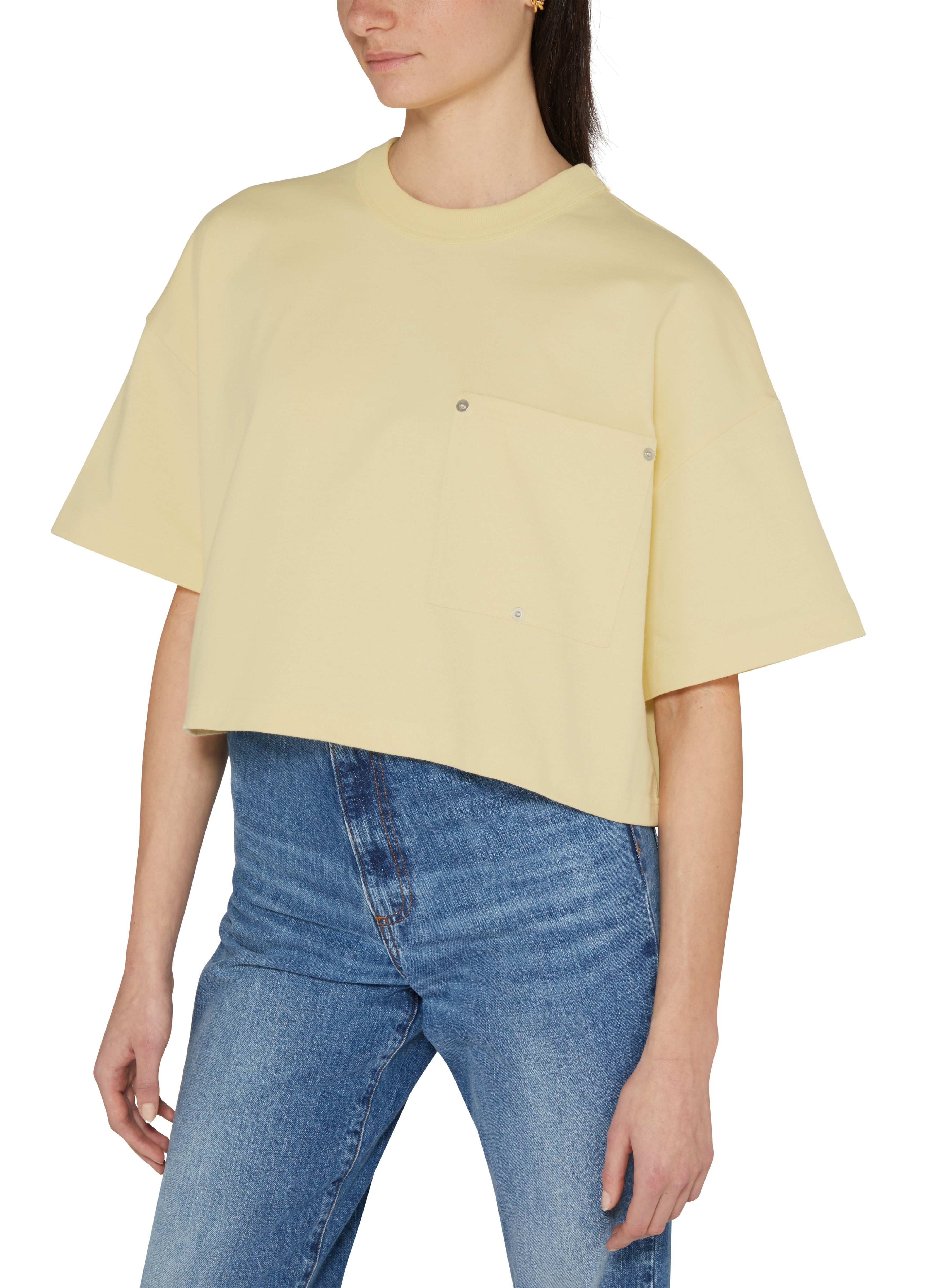 Jersey cropped t-shirt with V pocket thumbnail 4