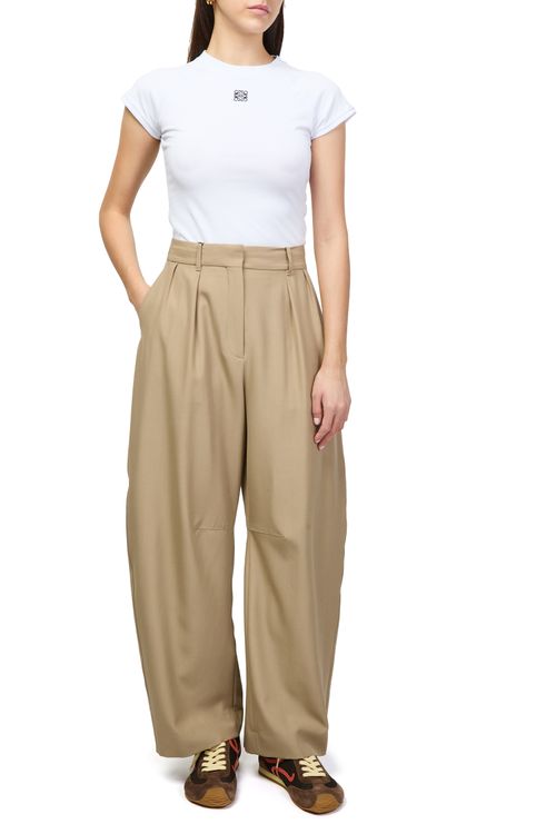 LOEWE Wool barrel-leg trousers