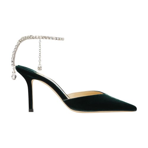 Jimmy Choo Saeda 85 Pumps In Dark_green_crystal