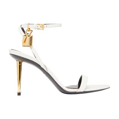 Tom Ford Padlock Pointy Sandals In Chalk