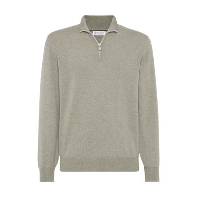 Brunello Cucinelli Men's Cashmere Turtleneck Sweater In Olive