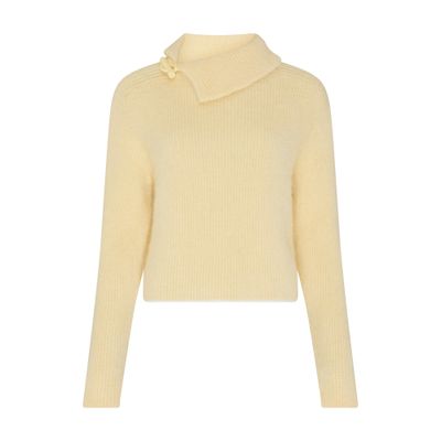 Jacquemus Le Pull Marina Mohair Blend Knit Sweater In Yellow
