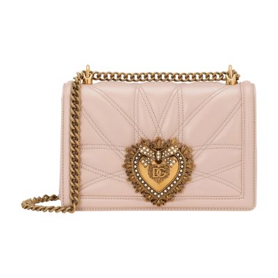 Dolce & Gabbana Medium Devotion Shoulder Bag In Powder Pink 1