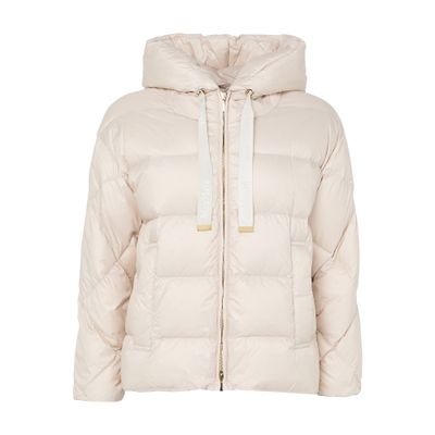 Max Mara Hooded Puffer Jacket In Neutral