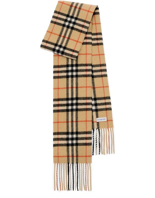 BURBERRY Narrow Check Cashmere Scarf