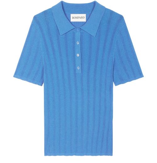 Bompard — Polo shirt with irregular rib-knit (Blue)