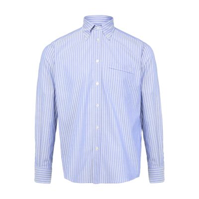 Valentino Vlogo Embroidered Long-sleeved Shirt In Blue