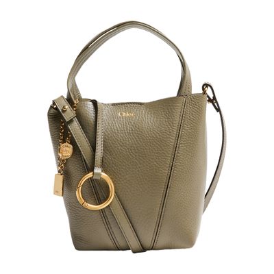 Chloé Spin Grained Leather Tote Bag In Green