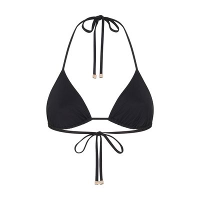 Shop Dolce & Gabbana Triangle Bikini Top In Black