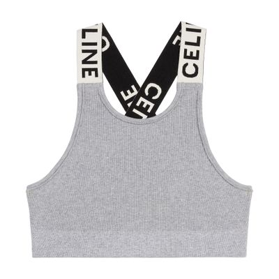 เซลีน แท้CELINE MESH SPORTS BRA เสื้อกั๊กสีขาวครีมสำหรับผู้หญิง