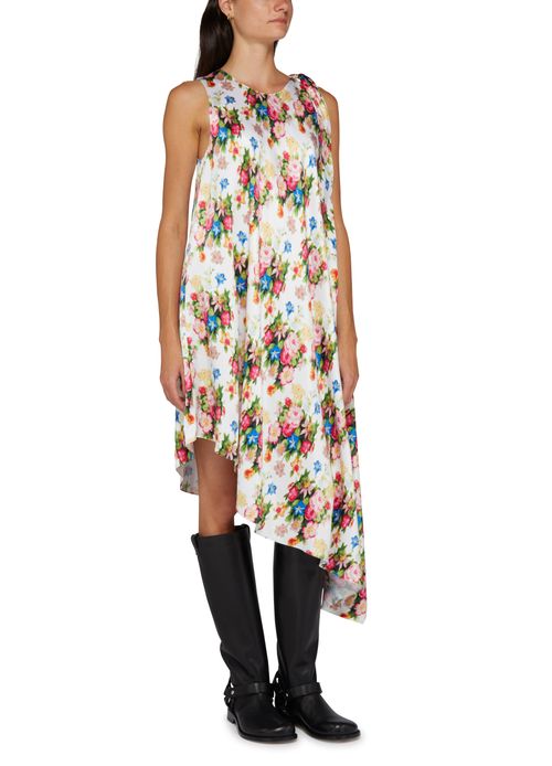 LOEWE Asymmetrical floral print dress