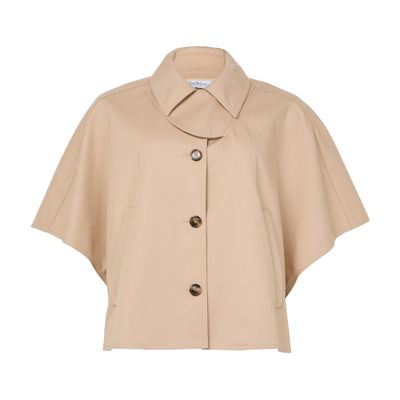 Max Mara Single-breasted Cape In Neutral