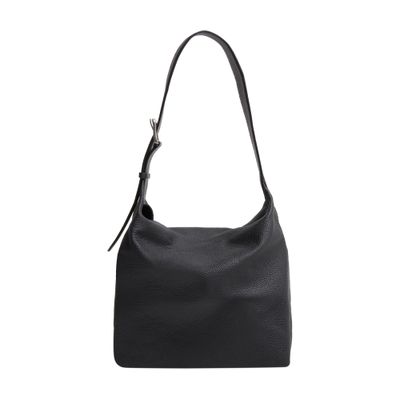 The Row Isa Leather Shoulder Bag In Black