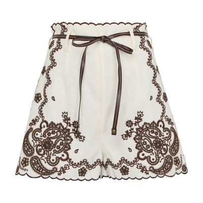 Shop Zimmermann Ascension Embroidered Shorts