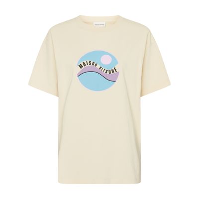 Shop Maison Kitsuné Pop Wave Short-sleeved T-shirt In Beige