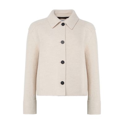 Harris Wharf London Boiled Wool Short Jacket In White