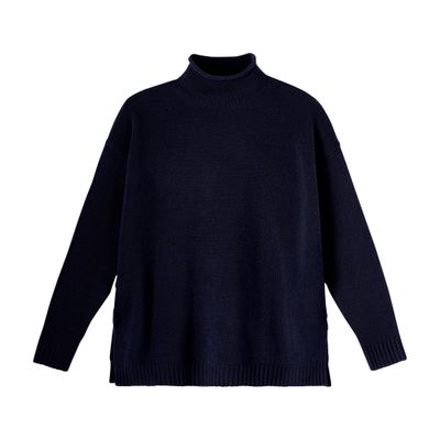 Bompard Sweater With Large High Neck In Blue