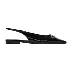 サンダル・ミュール CELINE | CELINE ALMA TRIOMPHE SLINGBACK IN GLOSSY CALFSKIN CELINE ALMA TRIOMPHE SLINGBACK IN GLOSSY CALFSKIN - BLACK
