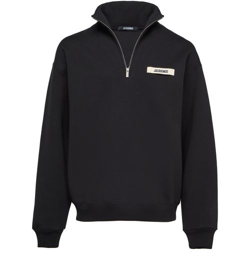 JACQUEMUS Grog grain zip-neck sweatshirt