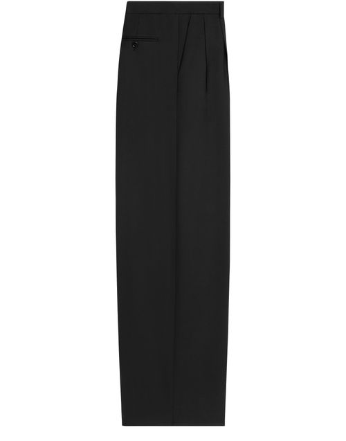 CELINE Pleated trousers in light wool gabardine