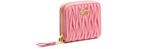 MIU MIU Zippered quilted leather wallet