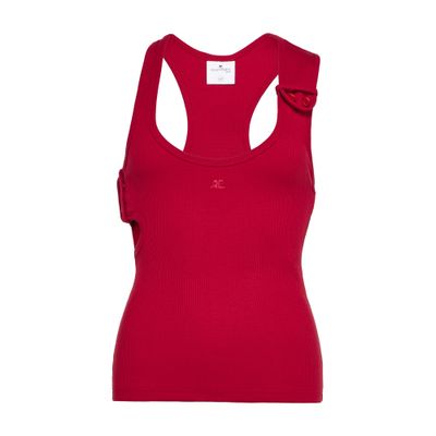 Courrèges Scoop Neck Sleeveless Top With Cut-out Detailing In Red