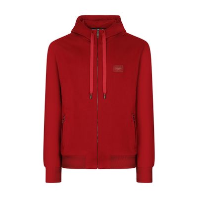 Dolce & Gabbana Zip-up Hoodie In Red