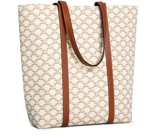 CELINE Sac Museum textile avec imprime toile Triomphe