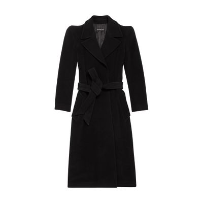 Balenciaga Cashmere And Wool-blend Coat In Black