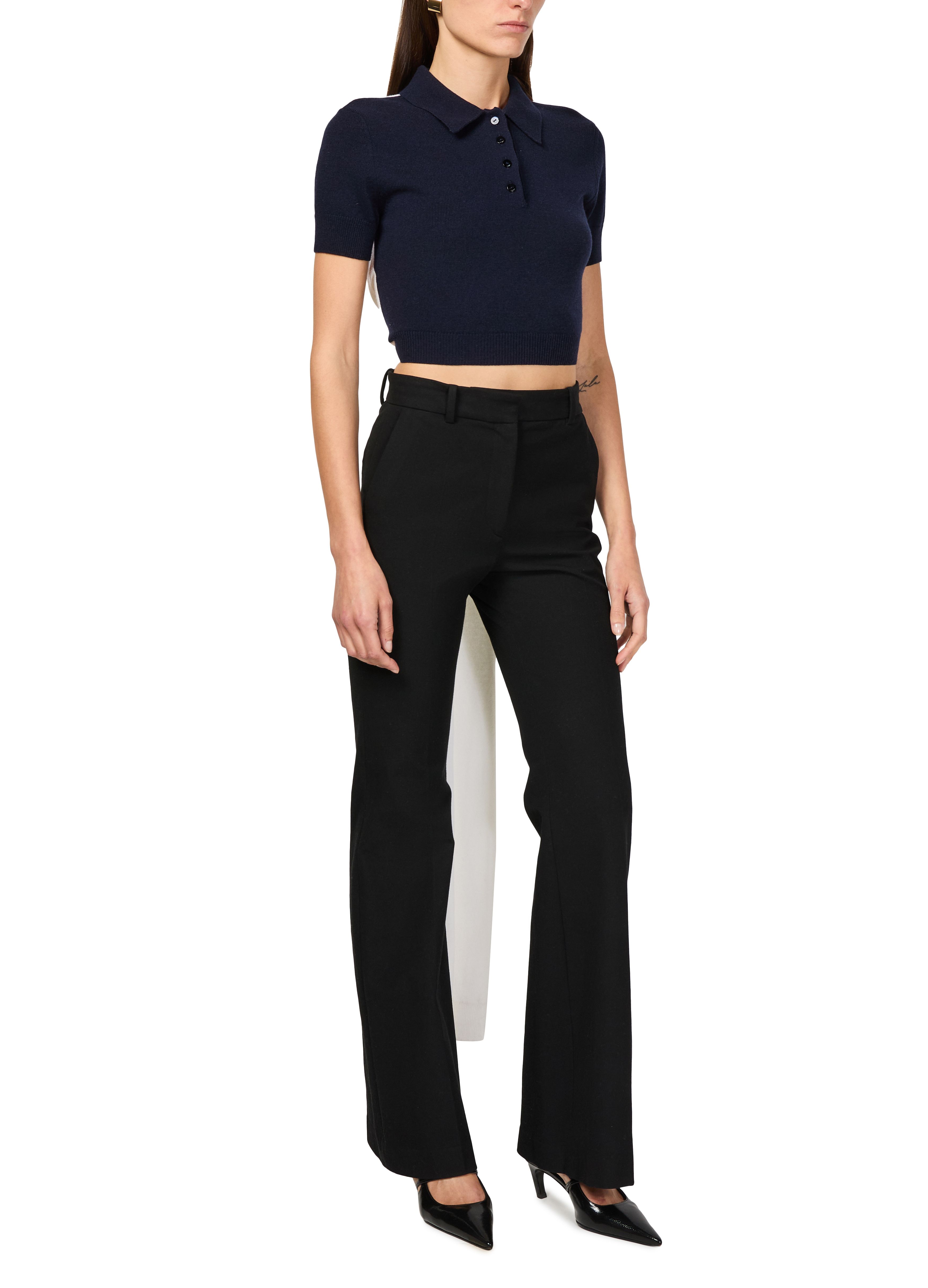 Cropped backless polo shirt thumbnail 6