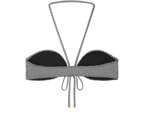 CELINE Triomphe balconette top in vichy jersey