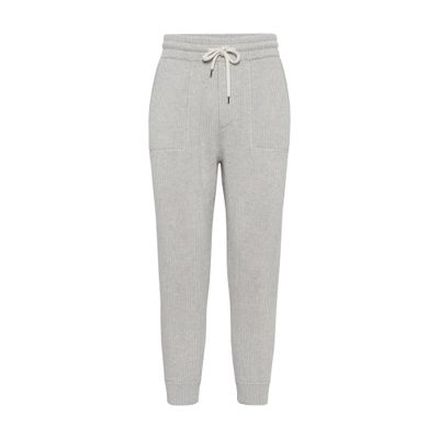 Brunello Cucinelli Cashmere Track Pants In Grey