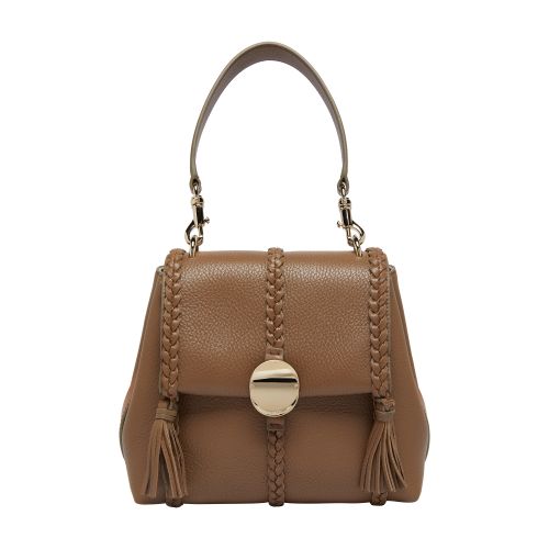 Shop Chloé Penelope Small Soft Shoulder Bag In Dark_nut