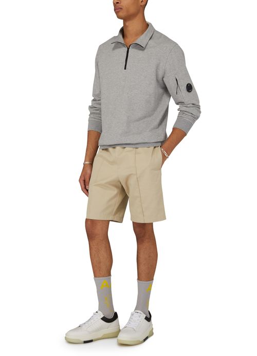 CP COMPANY Leichter Fleece-Pullover mit halbem Reißverschluss
