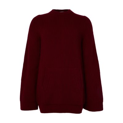 Max Mara Astoria Mini Knit Dress In Burgundy