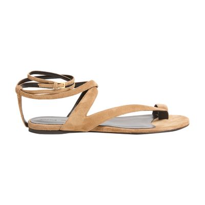 Khaite Aimee Ankle Strap Sandals In Gray