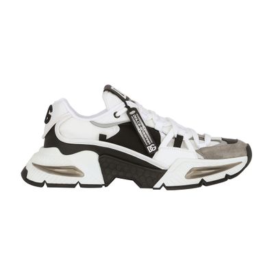 Shop Dolce & Gabbana Mixed-material Airmaster Sneakers In White Black