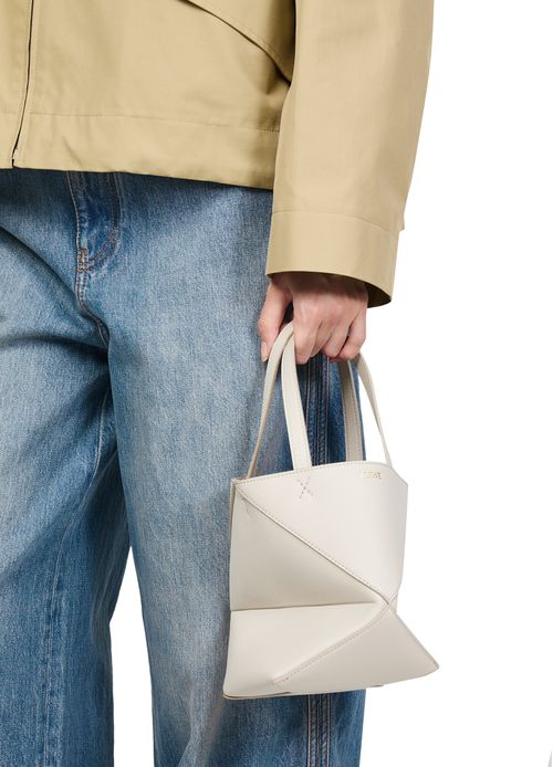 LOEWE Mini Puzzle Fold tote in soft grained calfskin