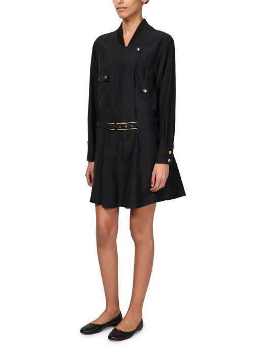 LOUIS VUITTON Biker-Detail Silk Dress